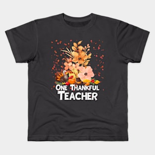 One Thankful Teacher Thanksgiving Cute Gift Kids T-Shirt